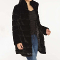 wholesale women black long faux fur coat oversize winter coats